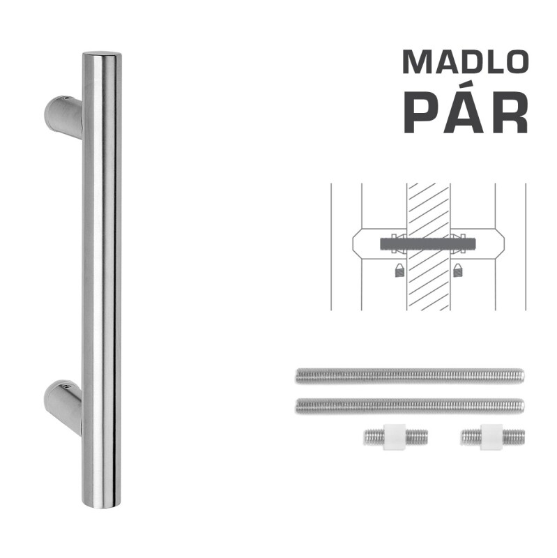 MP FT – GRIFF Code K00 Ø 25 mm UN (BN – Gebürsteter Edelstahl) – Paar