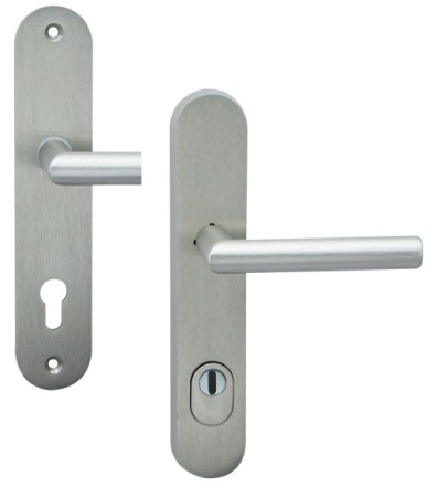 Schutzbeschlag COBRA TOWER S mit VISION Griff mit Abdeckung (F9 - Edelstahl eloxiert)