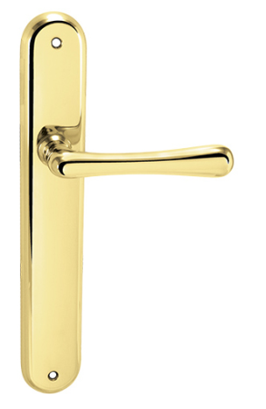 SALE Türbeschlag MP Elegant (OLV - Messing poliert lackiert) - PZ-Griff links/Kugel, Abstand 90 mm