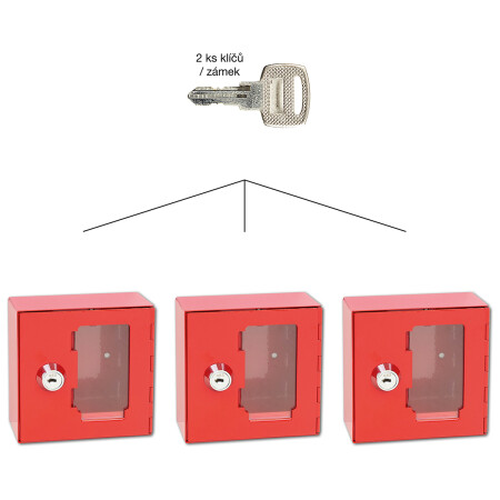 Feuerbeständiger Stahlschrank mit Glas für gemeinsamen Verschluss - SU RICHTER TS.1010.G.SU (rot)