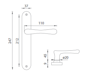 Türbeschlag MP Elegant (OLV - Messing poliert lackiert)