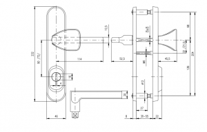 Sicherheitsbeschlag ROSTEX BK R1/O BRIT ( EDELSTAHL MATT)