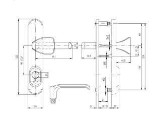 Sicherheitsbeschlag ROSTEX BK R1/O BARYT (EDELSTAHL MATT)