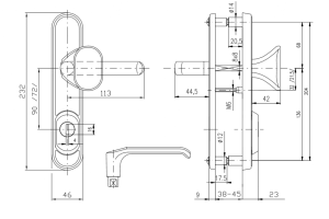 Sicherheitsbeschlag ROSTEX BK R1/O DEKOR ( CHROME-EDELSTAHL)