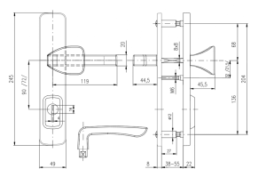 Sicherheitsbeschlag ROSTEX BK R1 ASTRA (CHROME EDELSTAHL)