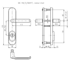 Sicherheitsbeschlag ROSTEX BK R4/O BARYT (EDELSTAHL MATT)