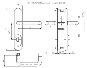 Sicherheitsbeschlag ROSTEX BK R4/O BRAVO (EDESLTAHL MATT)