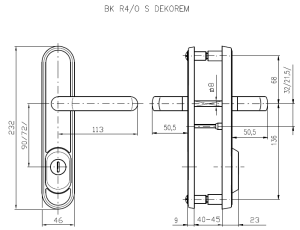 Sicherheitsbeschlag ROSTEX BK R4/O DEKOR (TITAN GOLD)