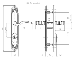 Sicherheitsbeschlag ROSTEX BK R4 DEKORATIVE (CHROME EDELSTAHL)