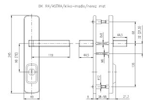 Sicherheitsbeschlag ROSTEX BK R4 ASTRA 3.kl (CHROME EDESLTAHL)