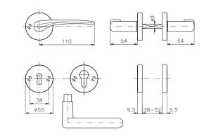 Türbeschlag ROSTEX IDEAL/SNH (EDELSTAHL MATT)