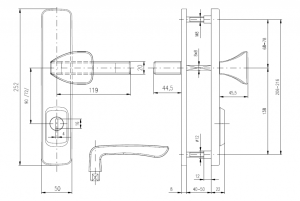 Sicherheitsbeschlag ROSTEX BK RX 802 ASTRA (EDELSTAHL MATT)