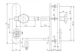 Sicherheitsbeschlag ROSTEX BK RX 1-50 SOLID 3 Kl. (EDELSTAHL MATT)