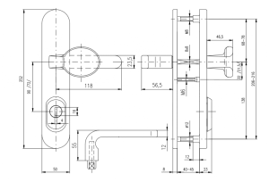 Sicherheitsbeschlag ROSTEX BK RX 1-50 SOLID 4. tř. (EDELSTAHL MATT TITAN GOLD)