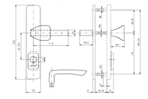 Sicherheitsbeschlag ROSTEX BK RX 1 ASTRA (CHROM-EDELSTAHL)