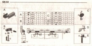 Schiebesystem mit Lager COBRA SN 200 cm