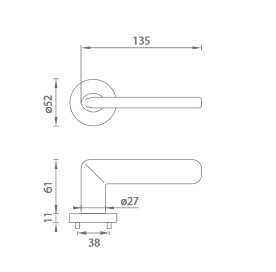 Türbeschläge MP Eliptica - R 3098 (OCS - Gebürstetes Chrom)