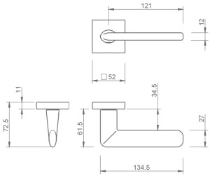 Türbeschlag MP Eliptica-HR 3098Q (T - Titan)