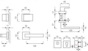 Sicherheitsbeschlag MP CUBO/SQUARE HR 3230/2275 (NP)