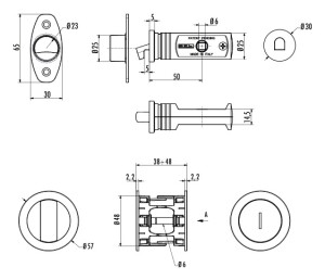 Set für Schiebetür MP SAB Hook ZERO R (OCS)