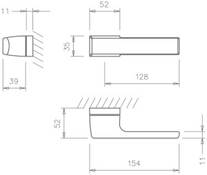 Türbeschlag MP TI - MELODY - RT 3099RT (OCS - Gebürstetes Chrom)