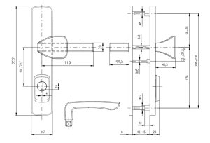 Sicherheitsbeschlag ROSTEX BK RX 1 ASTRA 4.Kl. (EDELSTAHL MATT)