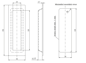 Schale für Schiebetüren ROSTEX quadratisch 150 mm (EDELSTAHL MATT, SCHWARZ)