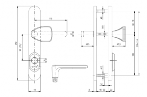 Sicherheitsbeschlag ROSTEX BK RX 4-40 EXCLUSIVE 3.Kl. (EDELSTAHL MATT)