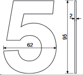 SALE Hausnummern RICHTER 95mm (EDELSTAHL) - 1, 3, 5, 6