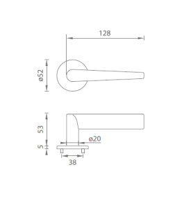 SALE Türbeschlag MP Seco R 1964 5 S (WS) - PZ Griff/Knopf