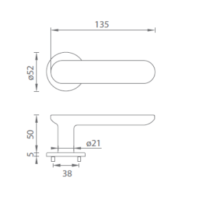 Türbeschlag MP Nela R 4006 5 S (OLS - Messing gebürstet)