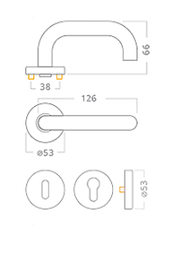 Türbeschlag ACT Una EasyClick SlideBloc R (EDELSTAHL)