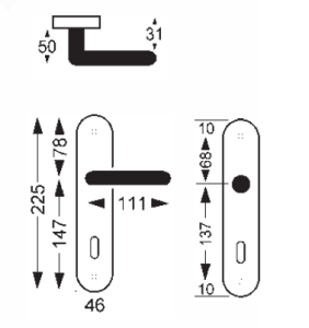 Türbeschlag Lienbacher Kombi - L (Messing)