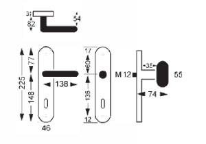 Türbeschlag Lienbacher Tilly 310/303 (silberschwarz)