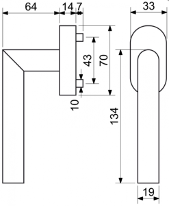 Fensterbeschlag RICHTER RKW L-FORM (EDELSTAHL, SCHWARZ MATT)