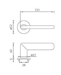 Türbeschlag MP Eliptica - R 3098 5S (OCS - Gebürstetes Chrom)