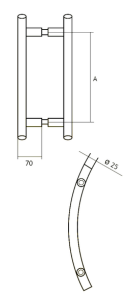 Griff EUROLATON für Glas- und Holztüren - 89 (Edelstahl)