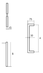 Griff EUROLATON für Glas- und Holztüren - 88 (Edelstahl)