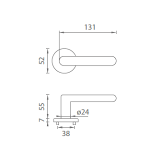 Türbeschläge MP Alora - R 7S (GEMASSENES MESSING)