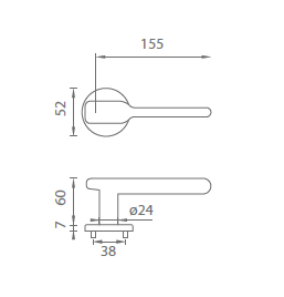 Türbeschläge MP Orchid - R 7S (OCS - Gebürstetes Chrom)