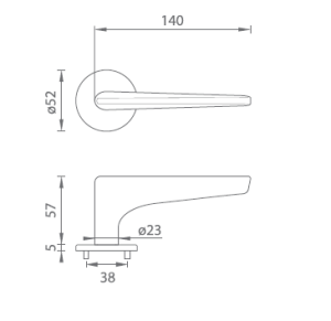 Türbeschlag MP Optimal R 4164 5 S (BS - Mattschwarz)