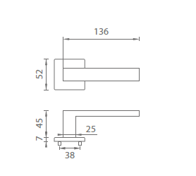 Türbeschlag MP Pina - HR 7S (OCS - Gebürstetes Chrom)