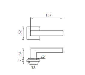 Türbeschlag MP Fresia - HR 7S (OC - Glänzendes Chrom)