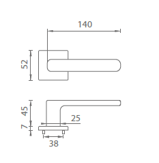 Türbeschlag MP Stella - HR 7S (OCS - Gebürstetes Chrom)