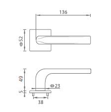 Türbeschlag MP TI - IDEAL - HR 4162Q 5S (OCS - Gebürstetes Chrom)