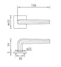 Türbeschlag MP TI - Octagon - HR 4160Q 5S (BS - Mattschwarz)