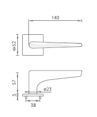 Türbeschlag MP TI - OPTIMAL - HR 4164Q 5S (OC - Chrom glänzend)