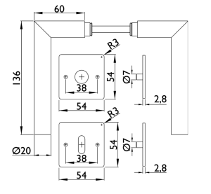 Türbeschlag TWIN VISION HR H 1802FL FAST LOCK (CM)