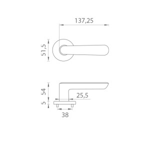 Türbeschläge MP AS - ARIA - R 5S BS (CHROM GEBÜRSTET)