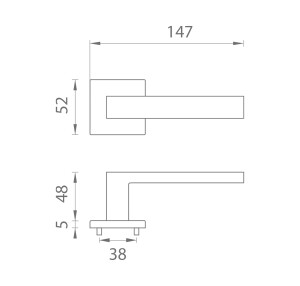 Türbeschläge MP - AS - TILIA - HR 5S (Glanzgraphit - US PVD)